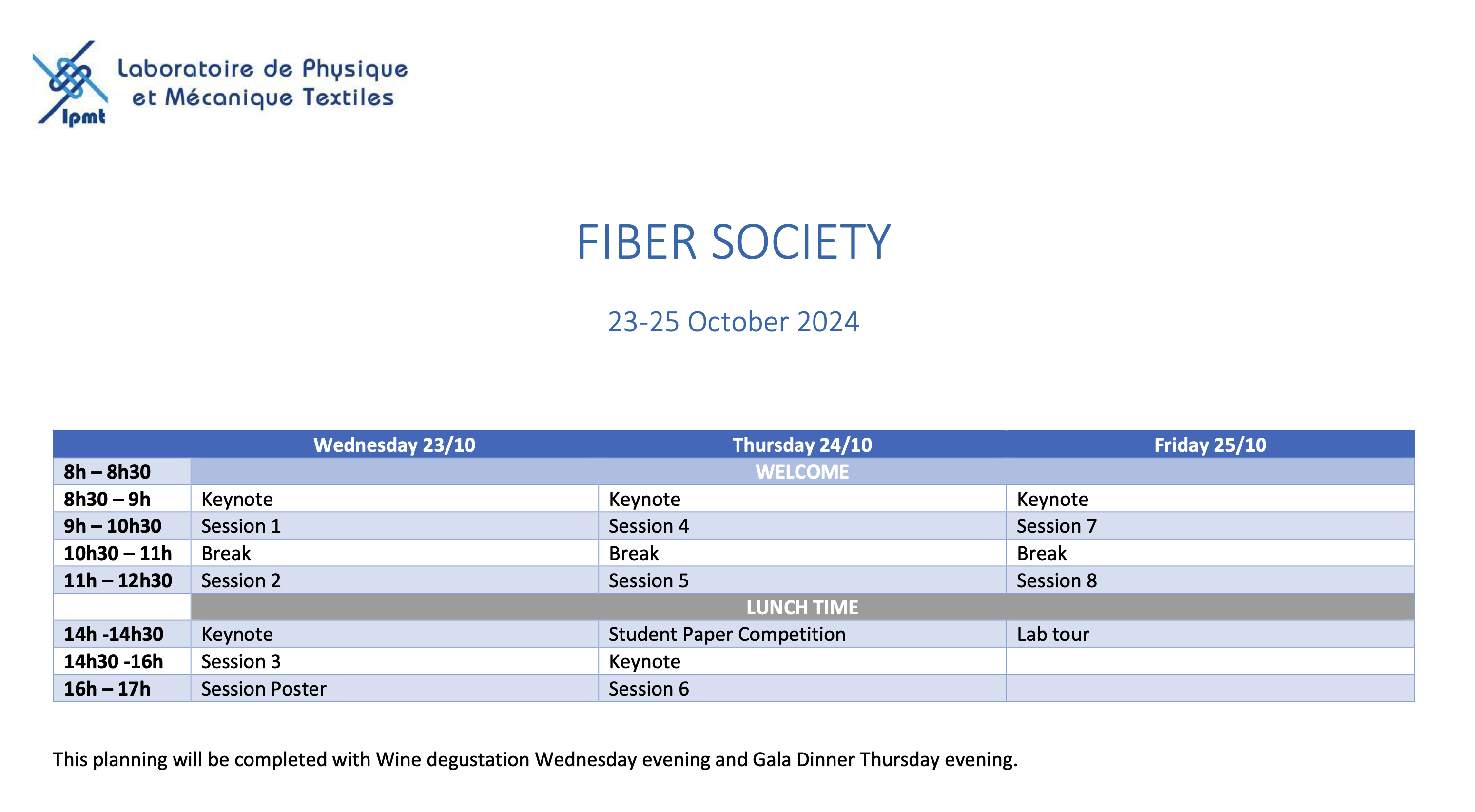 Further information Planning FIBER 2024